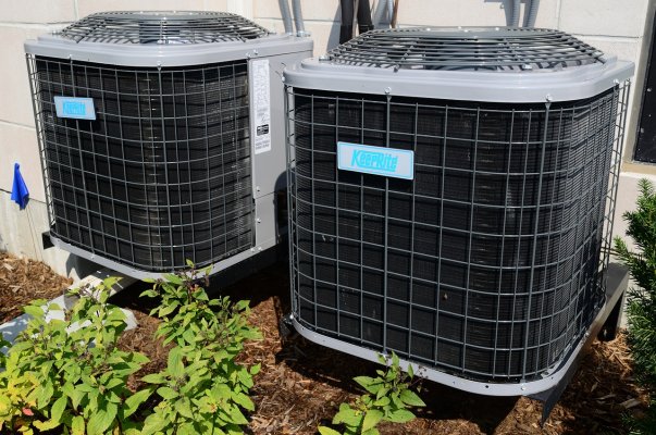 heat pumps outside a house